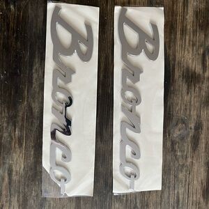 Chrome Bronco Script Emblem Pair